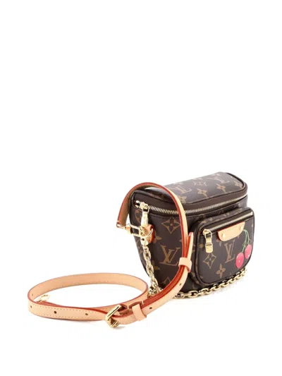 Pre-owned Louis Vuitton X Takashi Murakami Bum Bag Limited Edition Monogram Cerises Mini Belt Bag In Brown