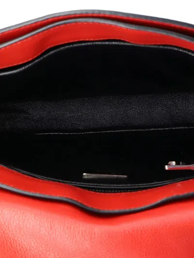 Pre-owned Prada Arcade Chain Flap Bag Glace Calf Shoulder Bag In Red