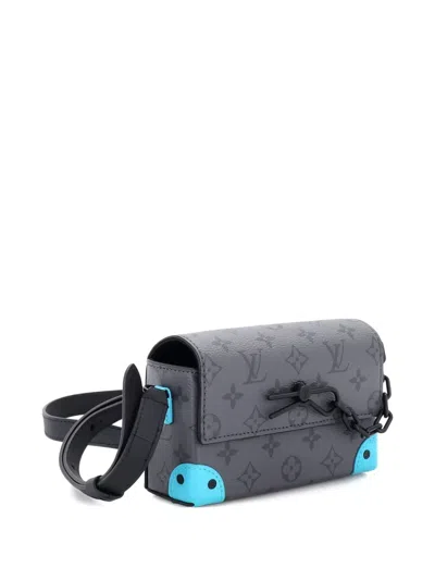 Pre-owned Louis Vuitton Steamer Wearable Wallet Reverse Monogram Eclipse Canvas Crossbody Bag In Gray