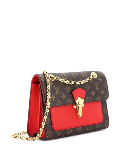 Pre-owned Louis Vuitton Victoire Handbag Monogram Canvas And Leather Shoulder Bag In Brown