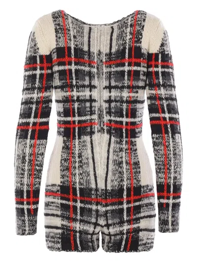 Duran Lantink Check Knit Jumpsuit In Multi