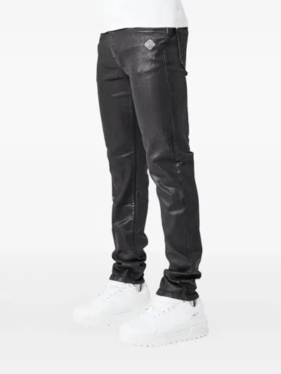 Guapi Obsidian Back Waxed Jeans In Black