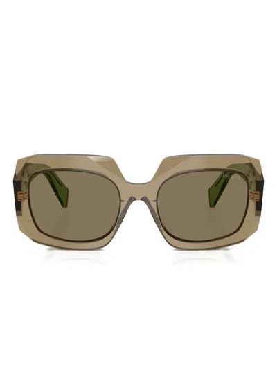 Prada Symbole Oversized-frame Sunglasses In Brown