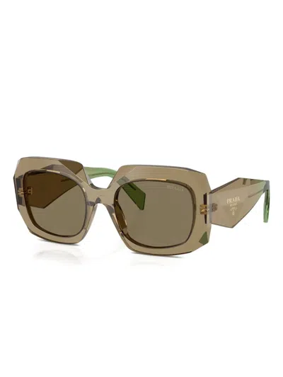 Prada Symbole Oversized-frame Sunglasses In Brown
