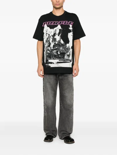 Purple Brand Jersey Short-sleeve T-shirt In Black