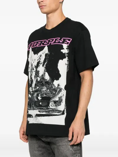 Purple Brand Jersey Short-sleeve T-shirt In Black