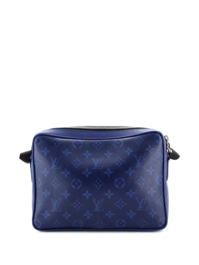 Pre-owned Louis Vuitton Outdoor Messenger Bag Monogram Taigarama Crossbody Bag In Blue