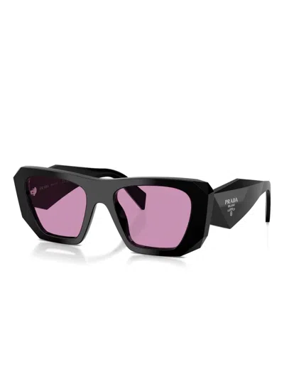 Prada Symbole Geometric-frame Sunglasses In Black