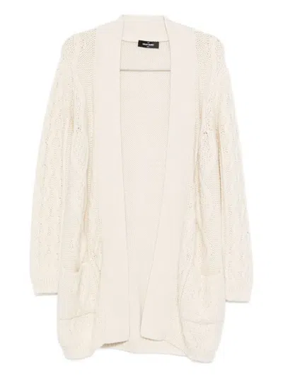 Gran Sasso Cable-knit Pockets Cardigan In White