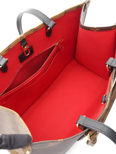 Pre-owned Louis Vuitton 2021 On-the-go Mm Monogram Reverse Tote Bag In Brown