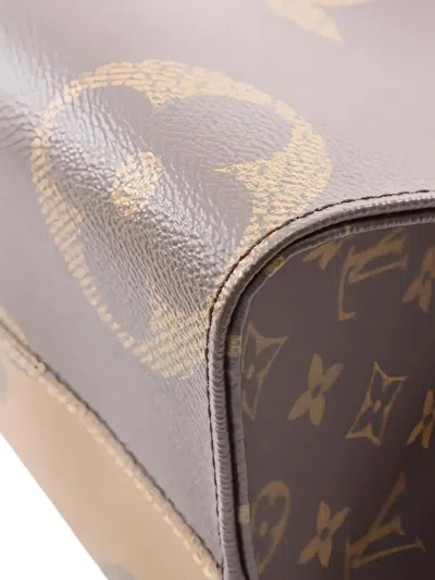 Pre-owned Louis Vuitton 2021 On-the-go Mm Monogram Reverse Tote Bag In Brown