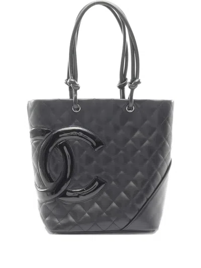 Pre-owned Chanel 2005-2006 Medium Cambon Line Tote Bag In Black