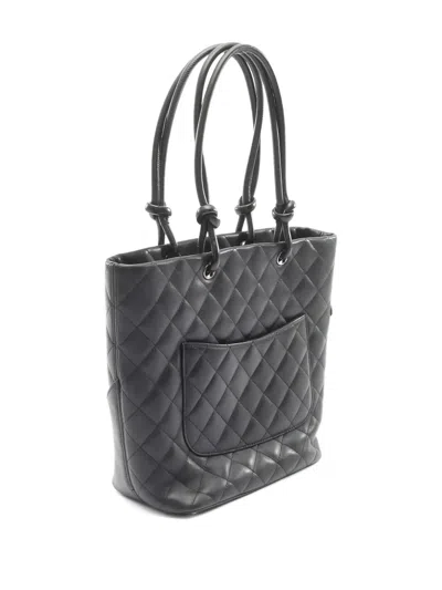 Pre-owned Chanel 2005-2006 Medium Cambon Line Tote Bag In Black