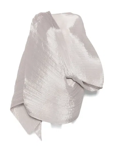 Issey Miyake Pleated Scarf In White