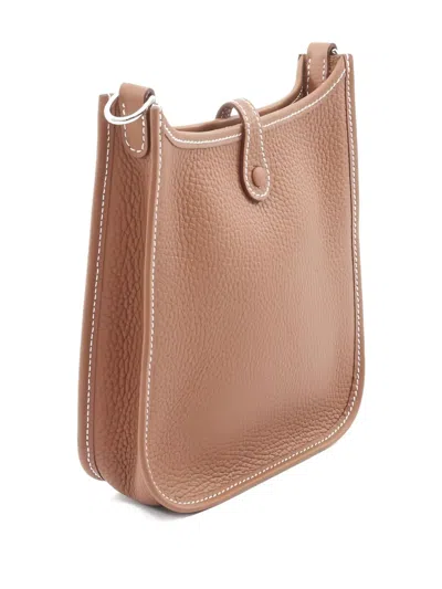 Pre-owned Hermes 2025 Evelyn Tpm Perforated Leather Shoulder Bag In Brown