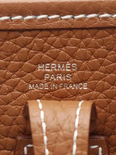 Pre-owned Hermes 2025 Evelyn Tpm Perforated Leather Shoulder Bag In Brown