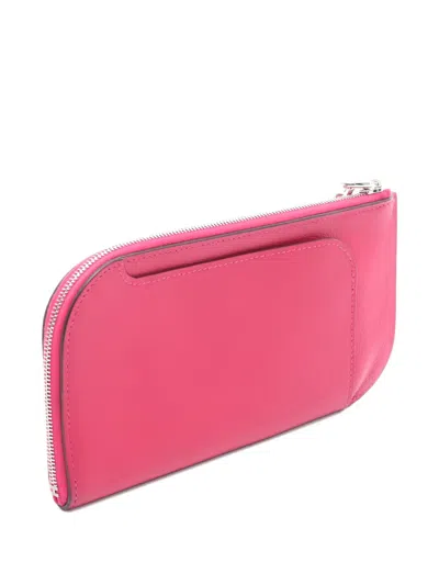 Pre-owned Hermes 2021 Strap Leather Phone Pouch In Pink