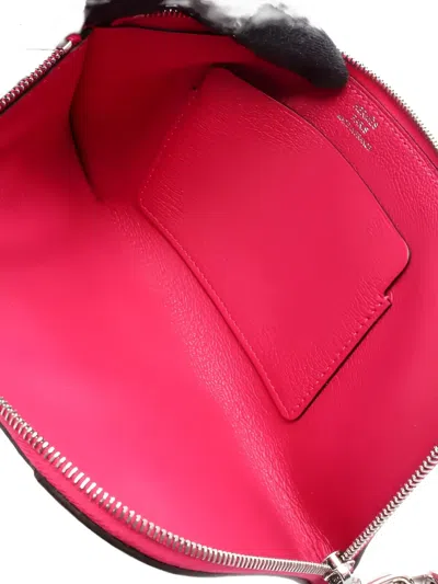 Pre-owned Hermes 2021 Strap Leather Phone Pouch In Pink