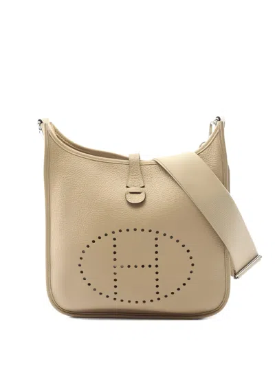 Pre-owned Hermes 2022 Evelyn 3 Pm Perforated Shoulder Bag In Neutral