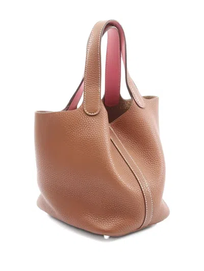 Pre-owned Hermes 2018 Picotin Lock Pm Tote Bag In Brown