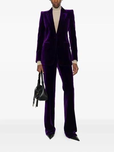 Tom Ford Pocket Single-button Blazer In Purple