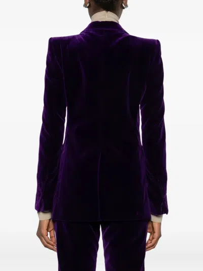 Tom Ford Pocket Single-button Blazer In Purple