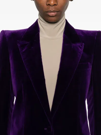 Tom Ford Pocket Single-button Blazer In Purple