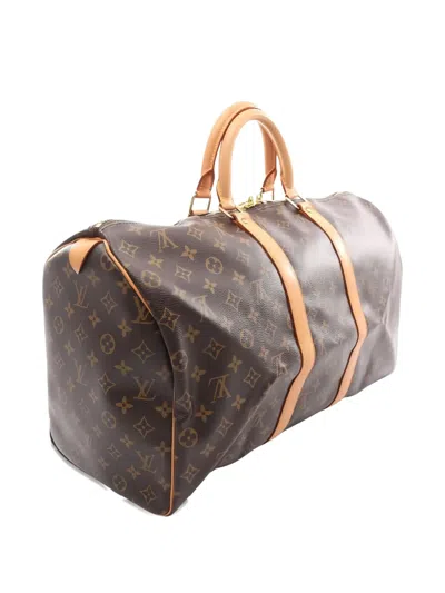 Pre-owned Louis Vuitton 2005 Keepall Bandoulière 50 Travel Bag In Brown