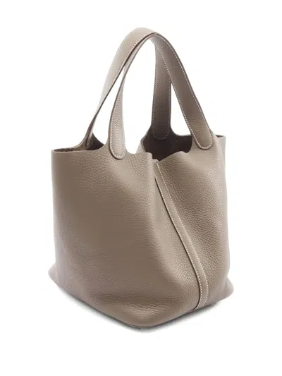 Pre-owned Hermes 2025 Lock Picotin Mm Tote Bag In Neutral