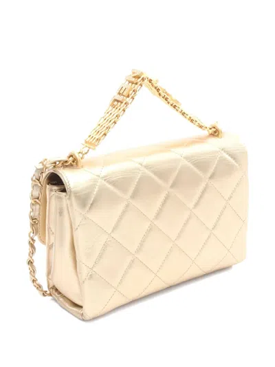 Pre-owned Chanel 2021 Matelassé Chain Shoulder Bag In Gold