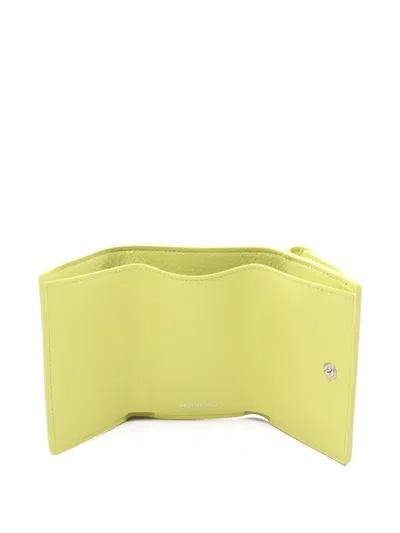Pre-owned Balenciaga 2010 Paper Mini Trifold Wallet In Yellow
