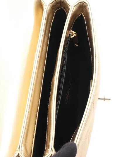 Pre-owned Chanel 2021 Matelassé Chain Shoulder Bag In Gold