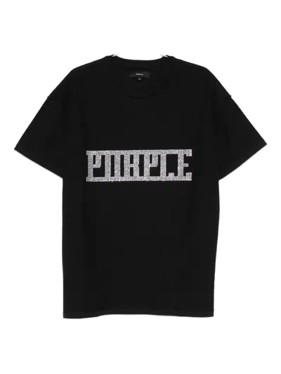 Purple Brand Embellished T-shirt In Black