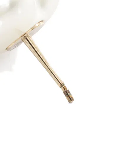 Pre-owned Chanel 1986-1988 White Gold Coco Mark Heart Earrings