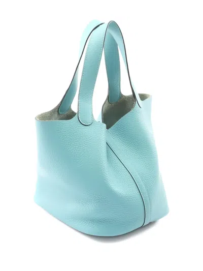 Pre-owned Hermes 2016 Picotin Lock 22 Tote Bag In Blue