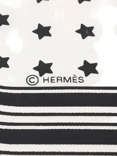 Pre-owned Hermes 2010s Brides De Gala 70 Scarf In White