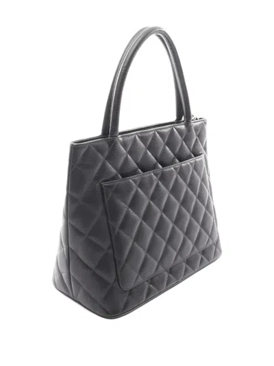 Pre-owned Chanel 2004-2005 Medallion Quilted Tote Bag In Black