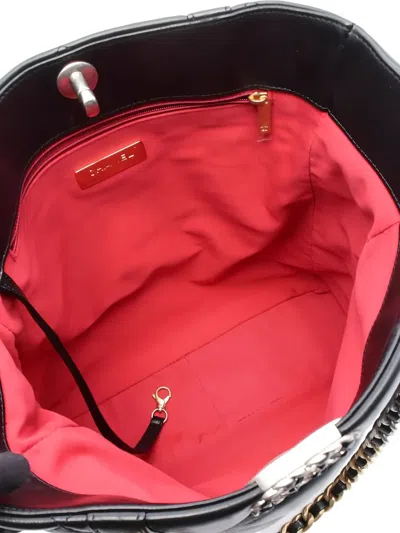 Pre-owned Chanel 2021 19 Quilted Chain-link Tote Bag In Black