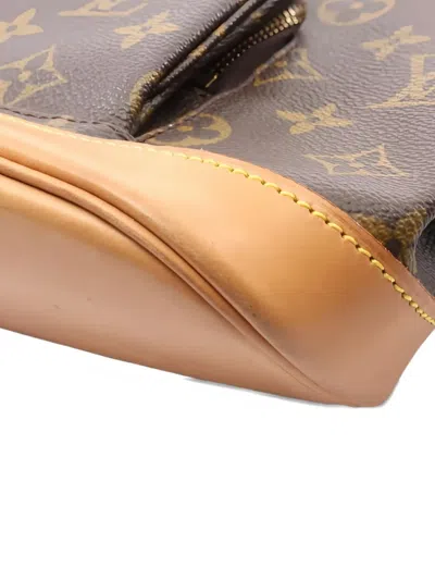 Pre-owned Louis Vuitton 1998 Montsouris Mm Monogram Buckle Backpack In Brown