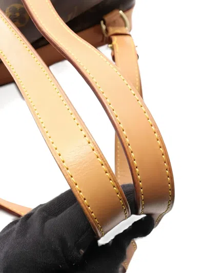 Pre-owned Louis Vuitton 1998 Montsouris Mm Monogram Buckle Backpack In Brown