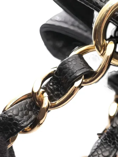 Pre-owned Chanel 2003-2004 Matelassé Chain Tote Bag In Black