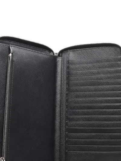 Pre-owned Prada 2010s Zip-fastening Leather Wallet In Black