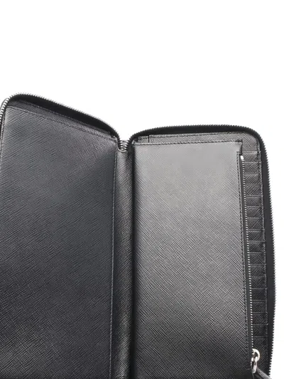 Pre-owned Prada 2010s Zip-fastening Leather Wallet In Black