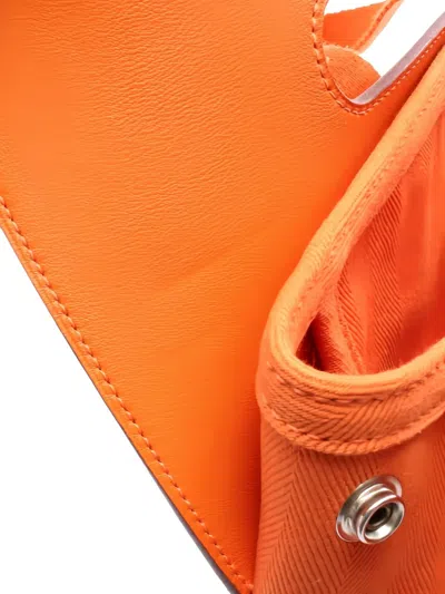 Pre-owned Hermes 2009 Valparaiso Pm Chevron Handbag In Orange