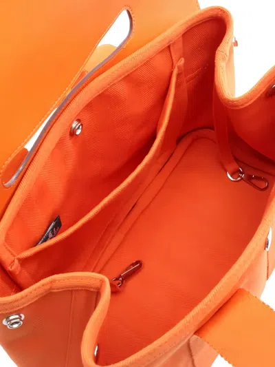 Pre-owned Hermes 2009 Valparaiso Pm Chevron Handbag In Orange