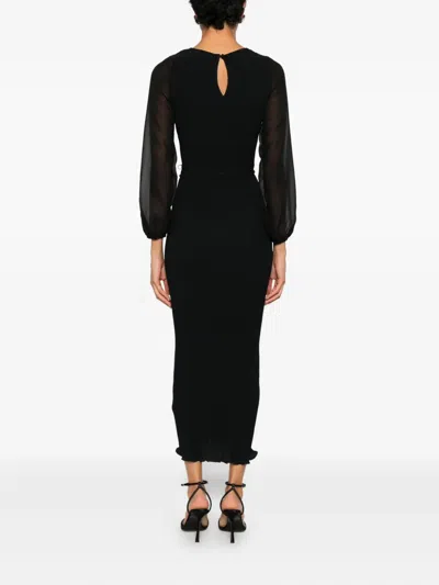 Never Fully Dressed Perrie Sheer Longsleeve Dress In Black