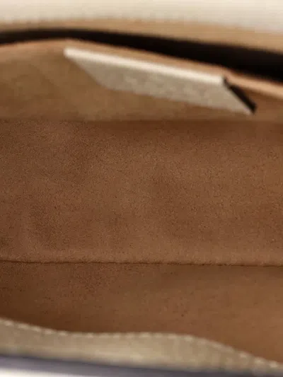 Pre-owned Gucci Ophidia Chain Shoulder Bag Flora Gg Coated Canvas Small Crossbody Bag In Neutral