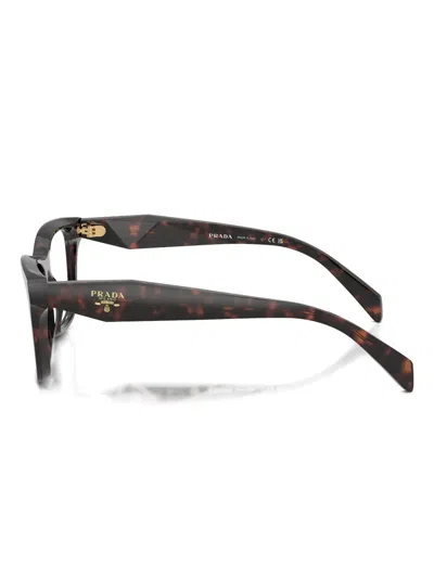 Prada 0pr B01v Rectangular Tortoiseshell Acetate Eyeglasses In Gray