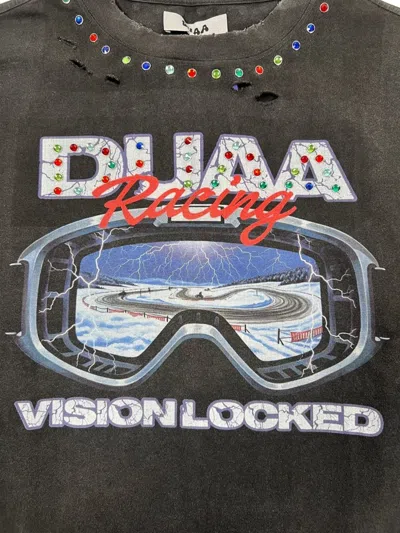 Duaa Focused Distressed Long-sleeve T-shirt In Black