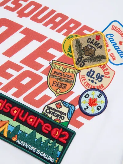 Dsquared2 T-shirt With Logo And Patch Applications In White